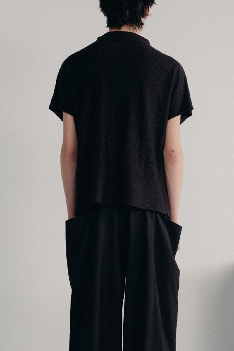 Textured Cowl Sleeve Tee