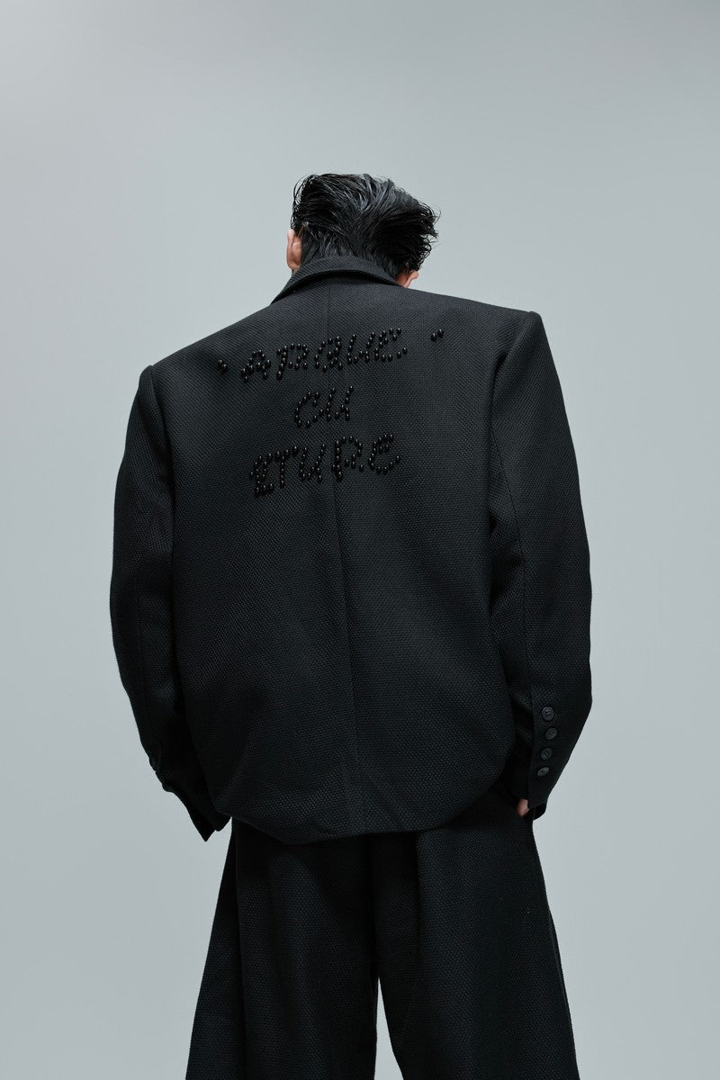 Waffle Textured Pearl Blazer