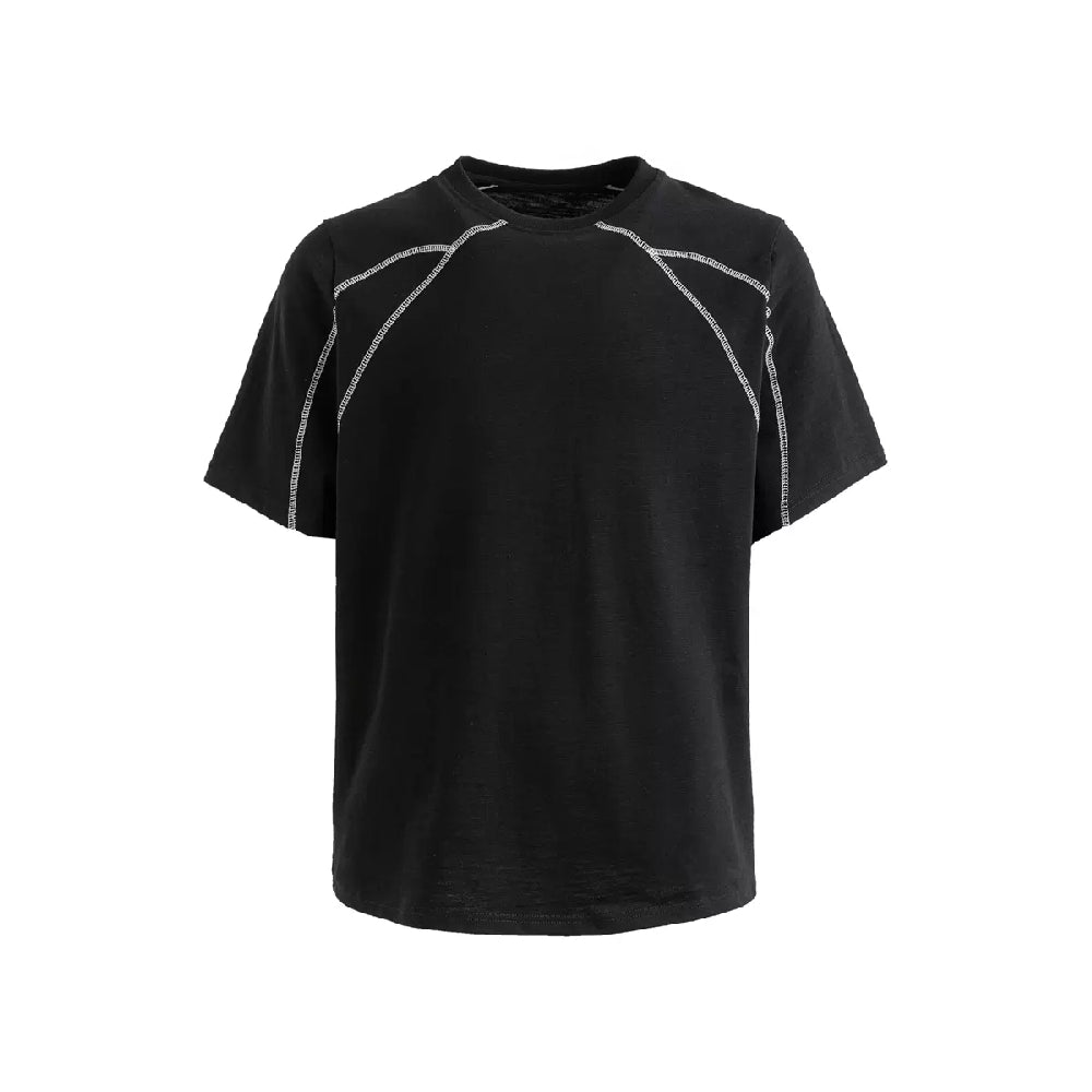Contrast Stitched Black Tee