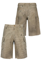 Distressed Dirty Wash Cargo Shorts