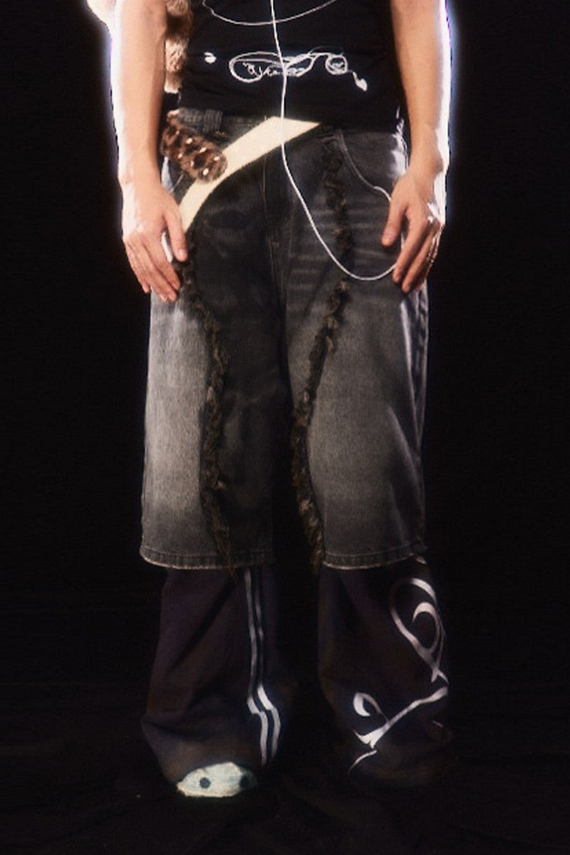 Reaper Feather Denim Shorts