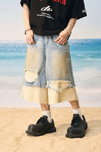 Frayed Light Wash Jorts