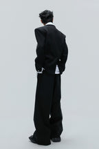 Striped Cinched Waist Trousers