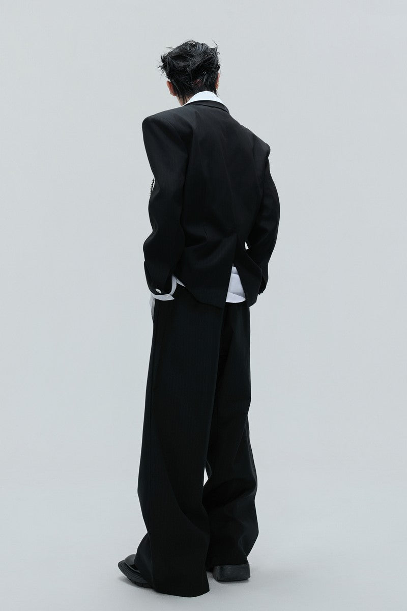 Striped Cinched Waist Trousers