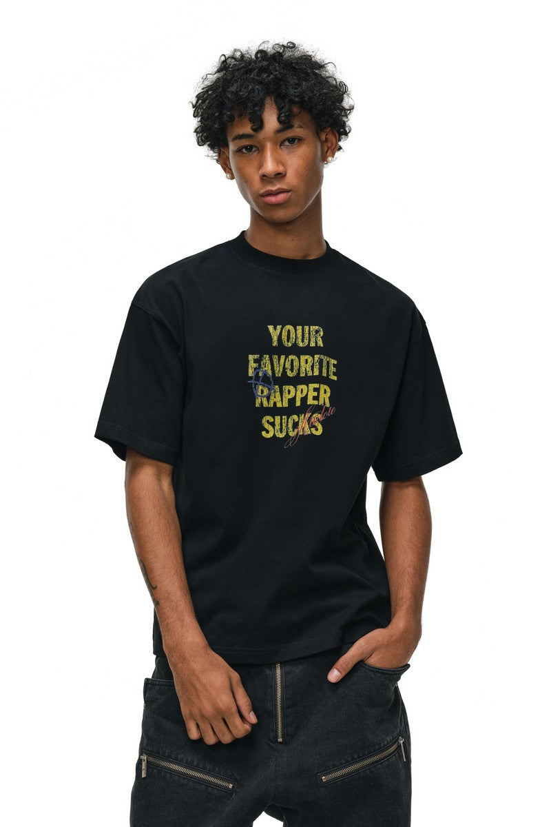 Distressed Slogan Print T-Shirt