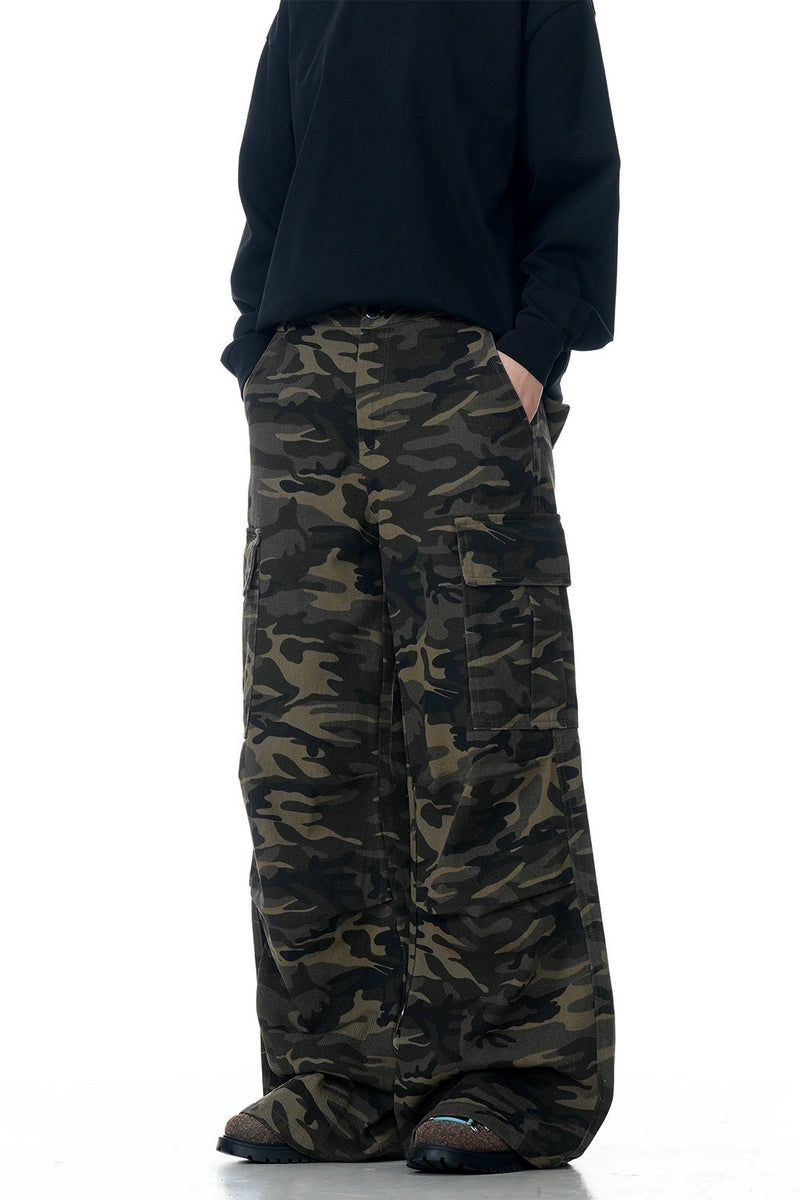Street Camo Wrinkled Cargo Pants