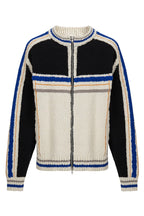 Colorblock Knit Zip Cardigan