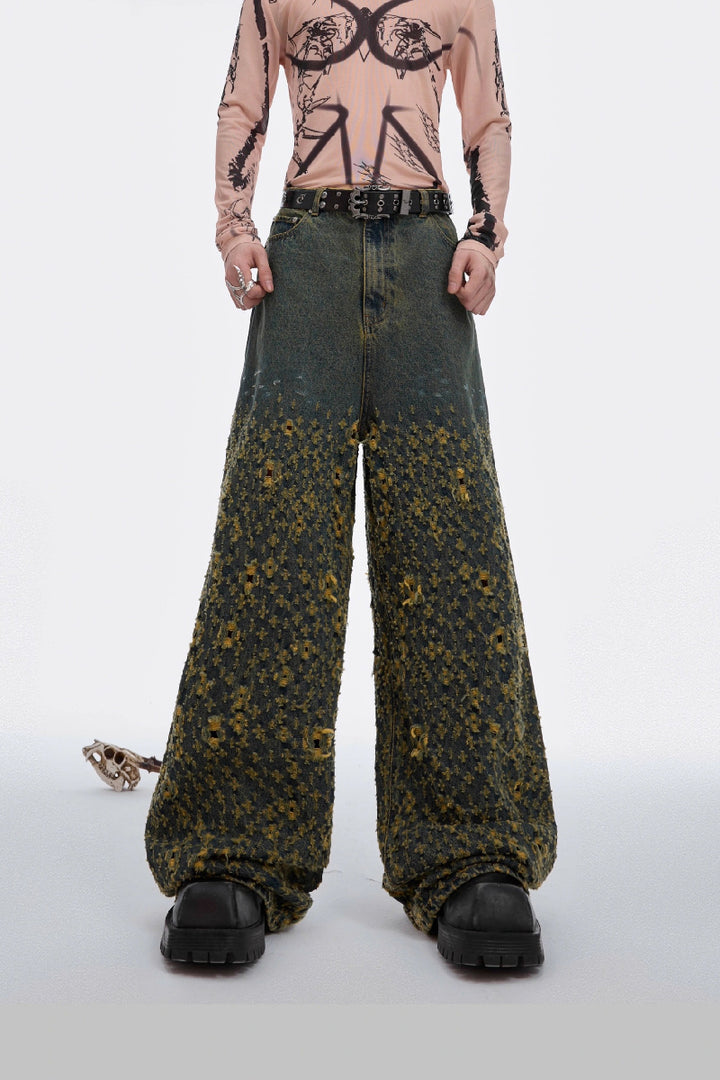 Vintage Distressed Straight Jeans