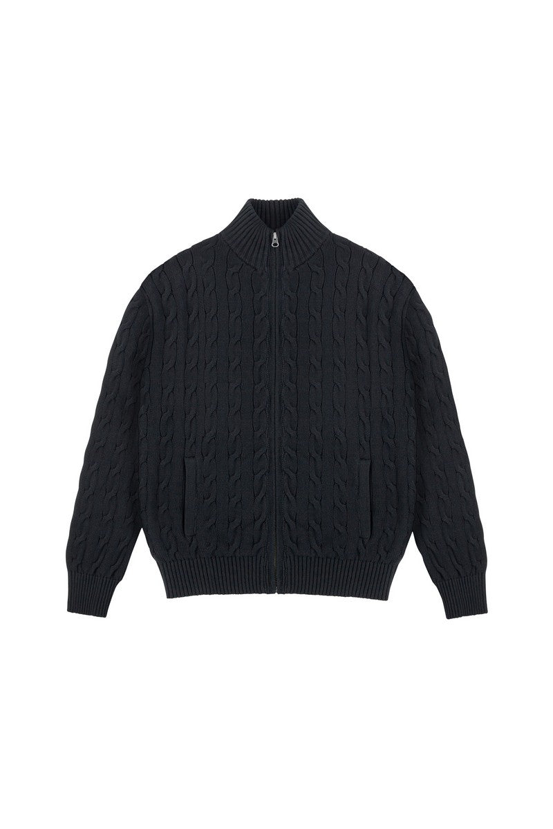 Cable Knit Zip Cardigan