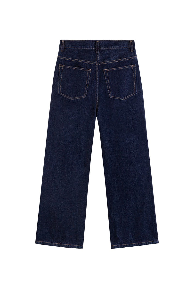 Raw Washed Flared Jeans