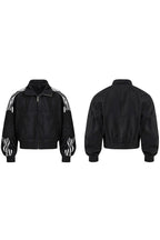 Striped Black Raw Denim Jacket