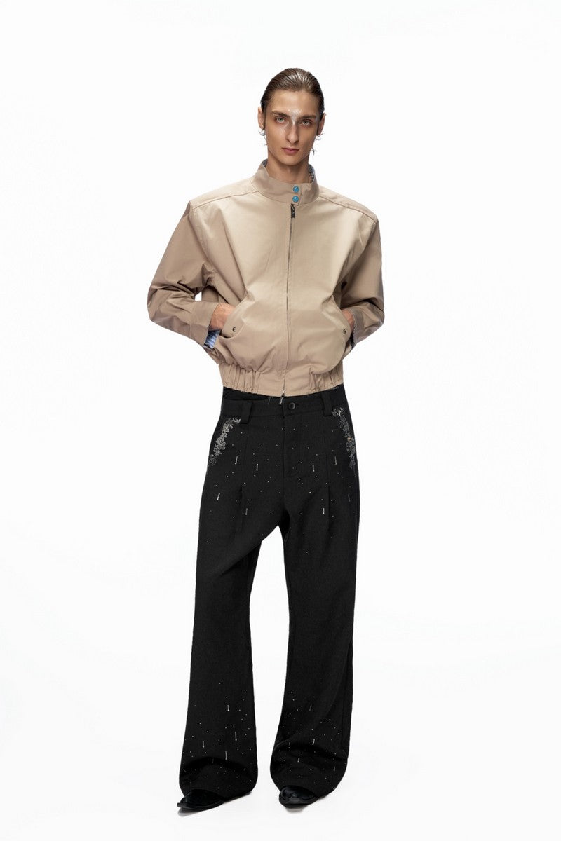 Striped Stand Collar Jacket