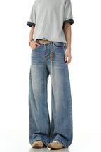 Bamboo Texture Wide Jeans