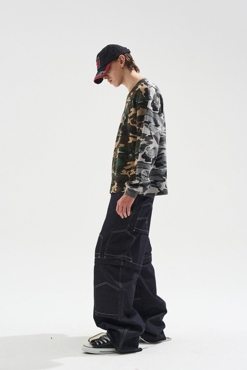 Yin Yang Camo Print Long Sleeve Tee