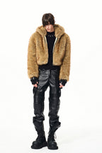 Faux Mink Hooded Fur Jacket
