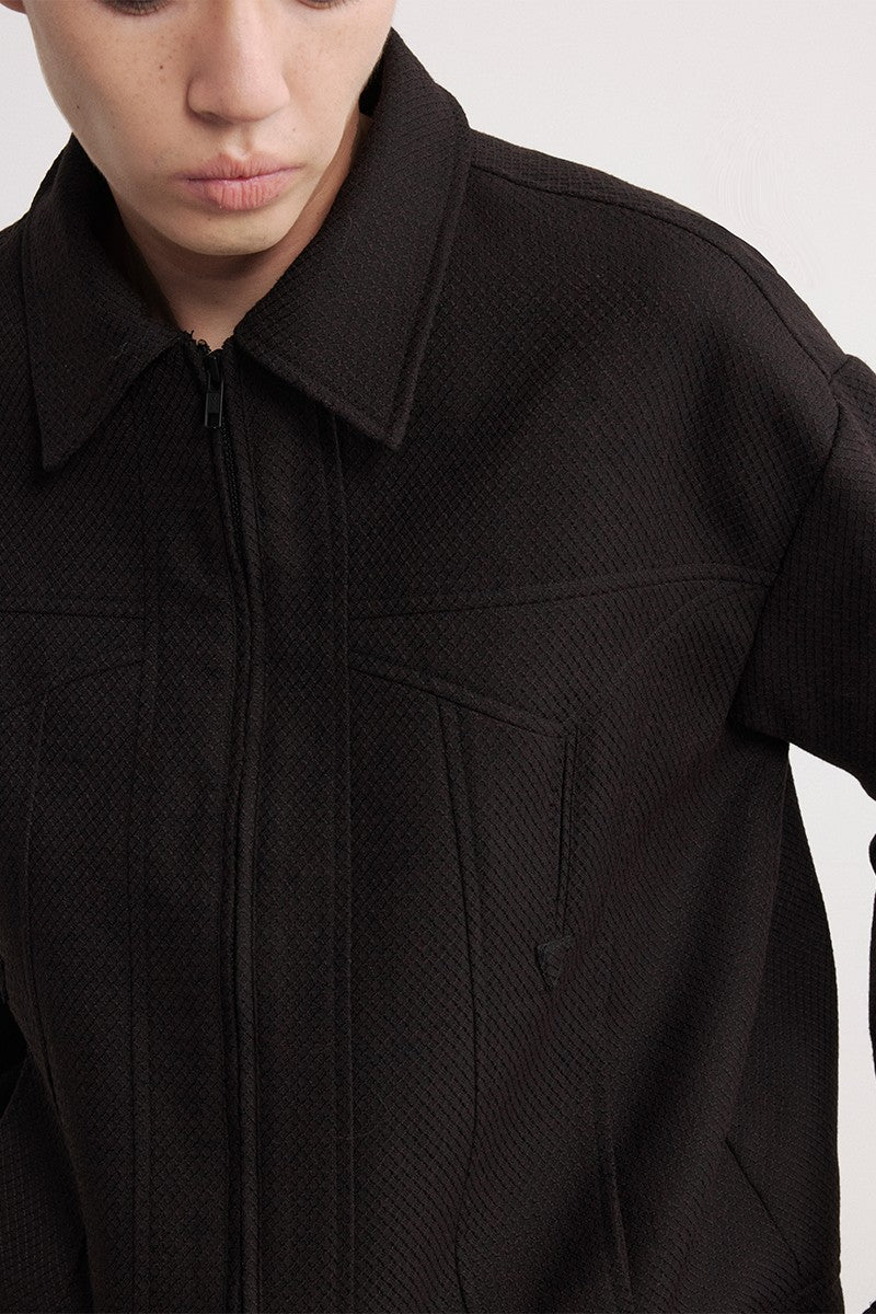 Textured Jacquard Utility Jacket
