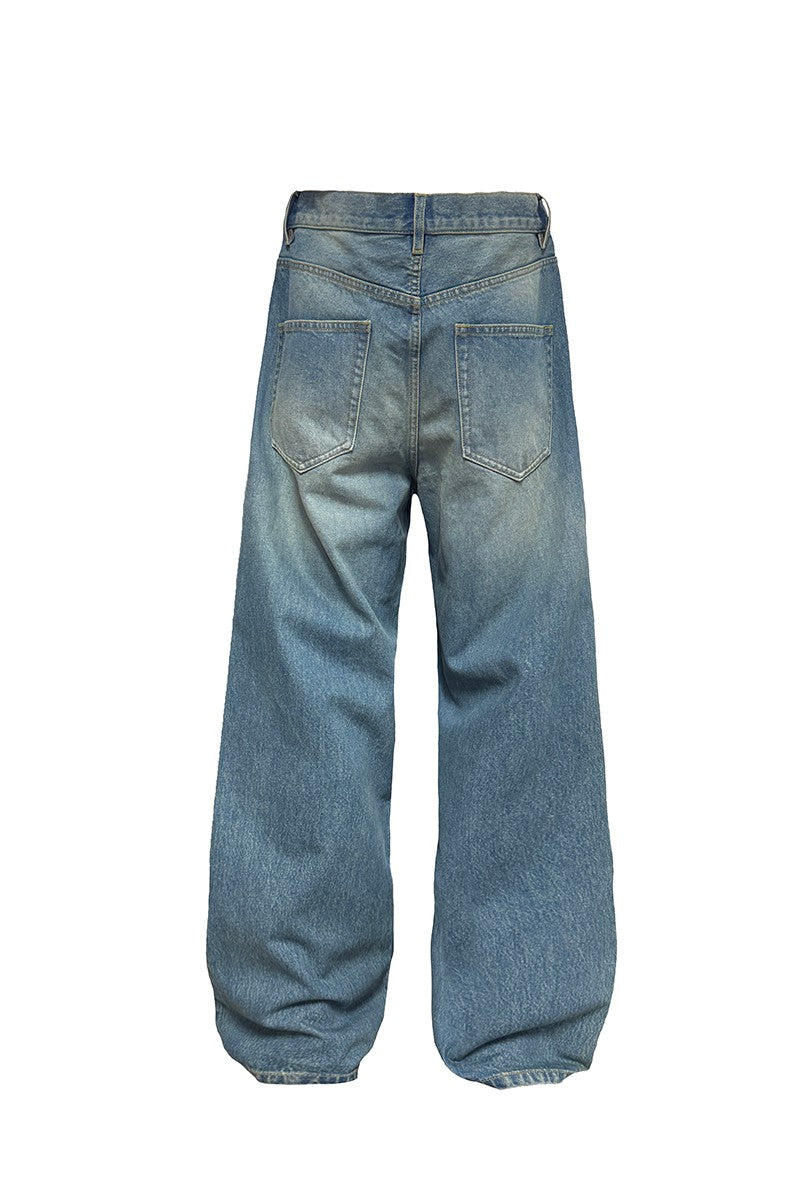 Vintage Washed Straight Jeans