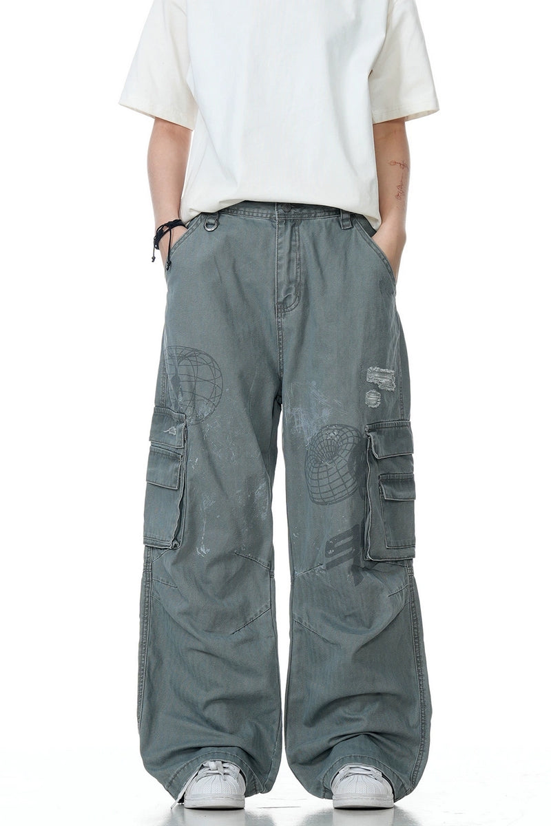 Distressed Multi-Pocket Cargo Pants