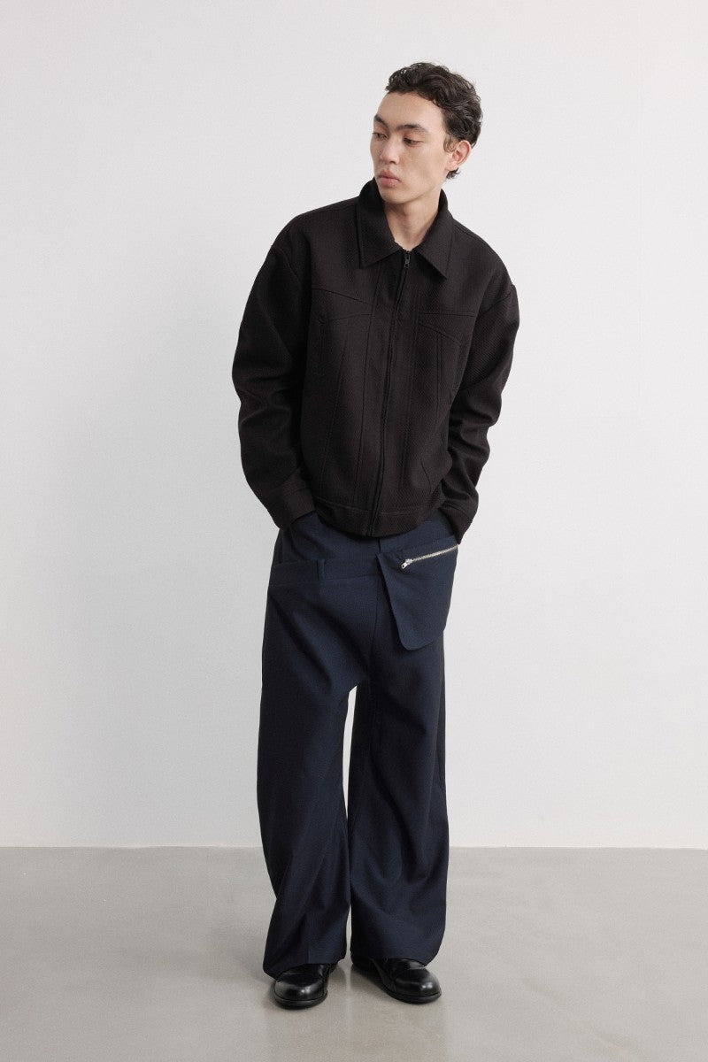 Textured Jacquard Utility Jacket