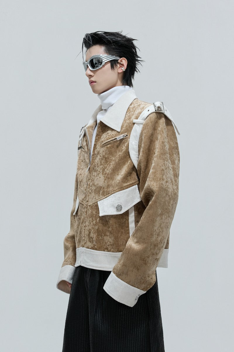Silk Velvet Contrast Pocket Jacket