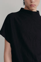 Textured Cowl Sleeve Tee