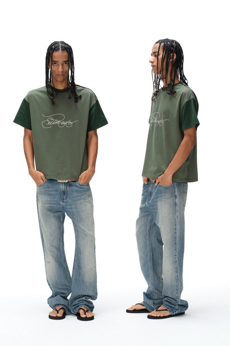 Distressed Script Raglan Tee