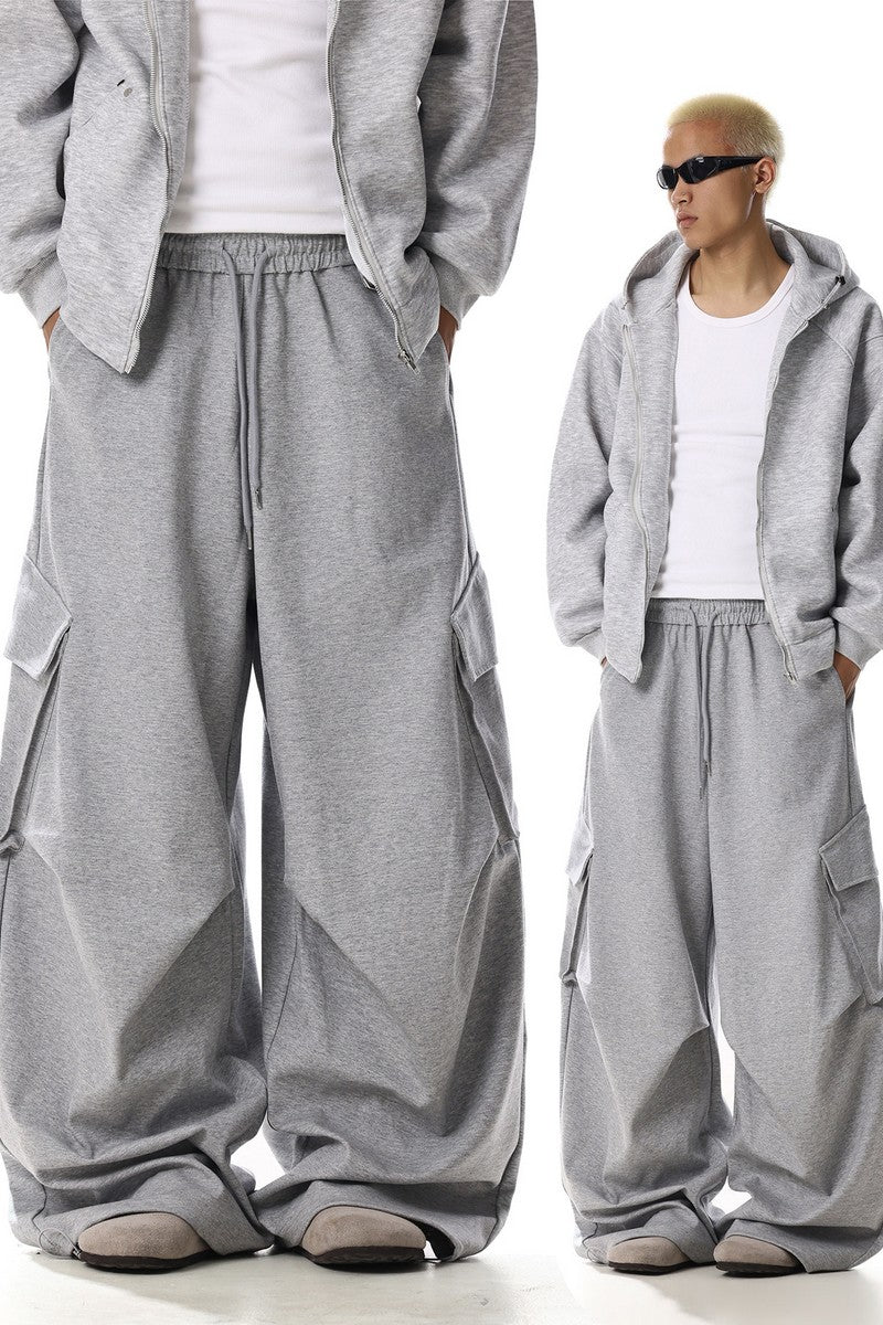 Pleated Cargo Sweatpants