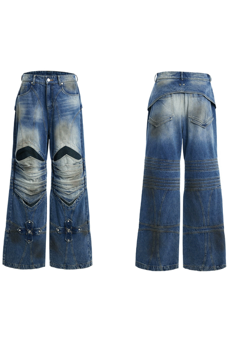 Armored Cross Cutout Denim