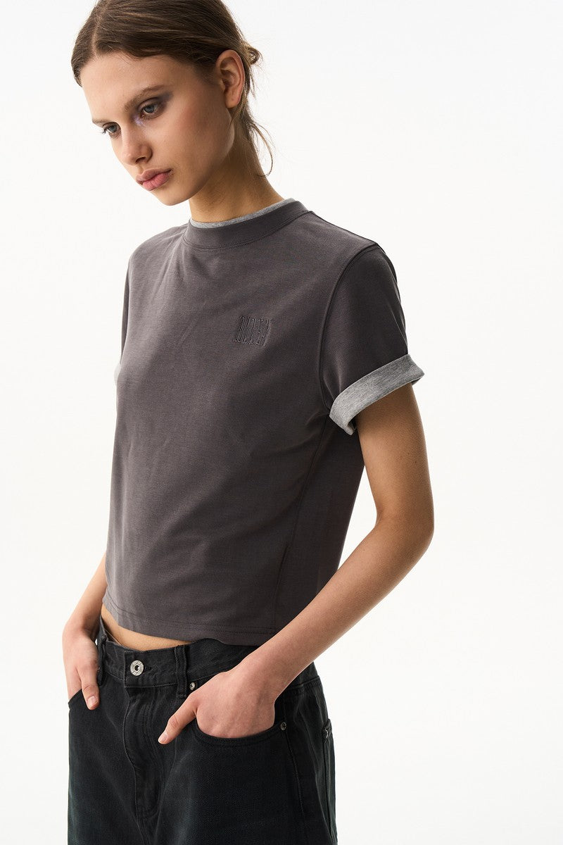 Layered Embroidered Slim Tee