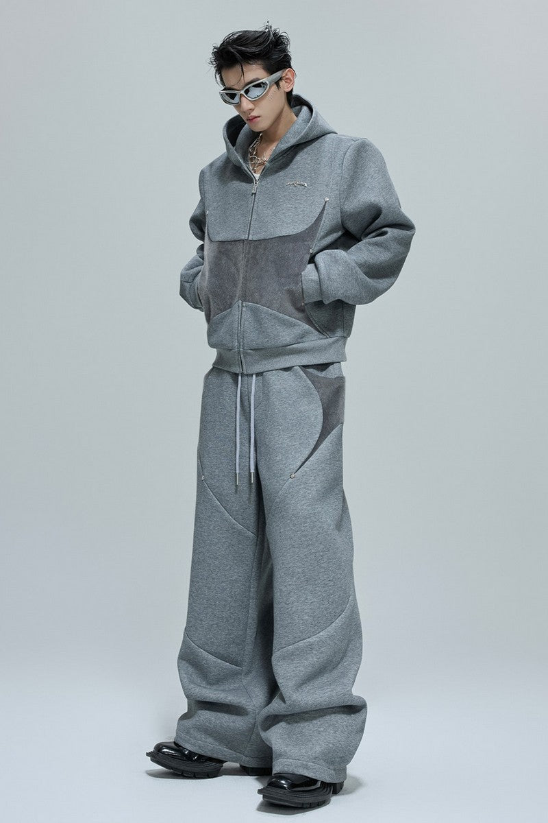 Fur Patchwork Sweatpants