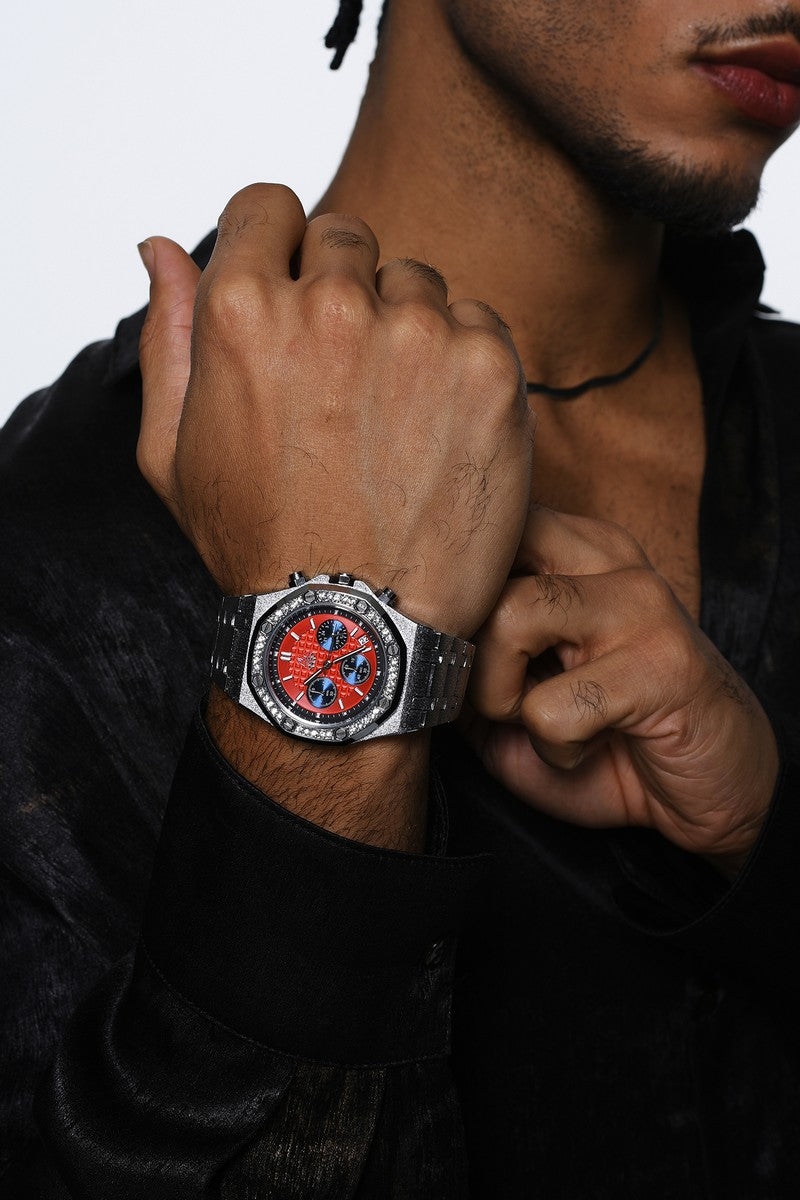 Iced Rainbow Link Watch