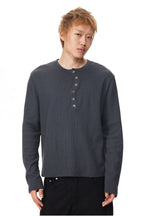 Twist Neck Waffle Henley Tee