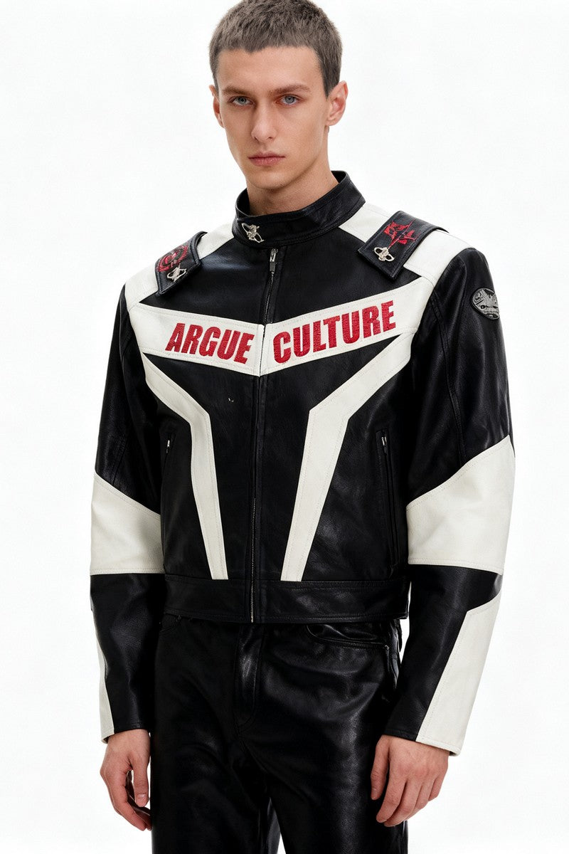 Colorblock Armor Biker Jacket