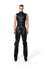 Fitted PU Biker Vest