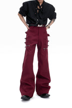 Deconstructed Zip Flare Pants