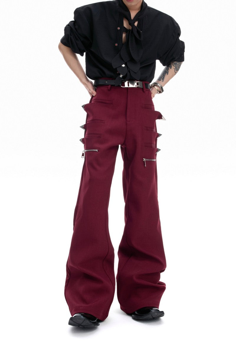 Deconstructed Zip Flare Pants