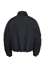 Curved Zip High Neck Puffer