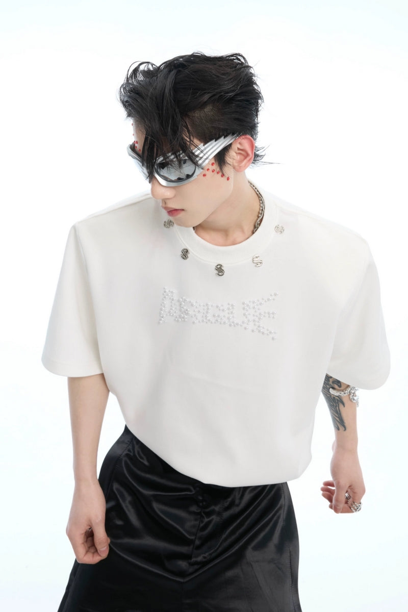Pearl Logo Padded Shoulder T-Shirt