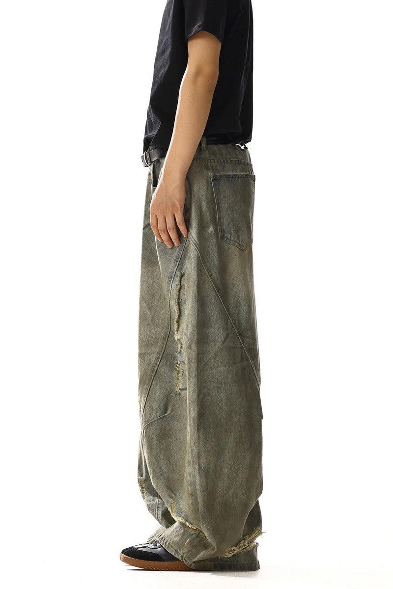 Vintage Washed Distressed Blade Jeans