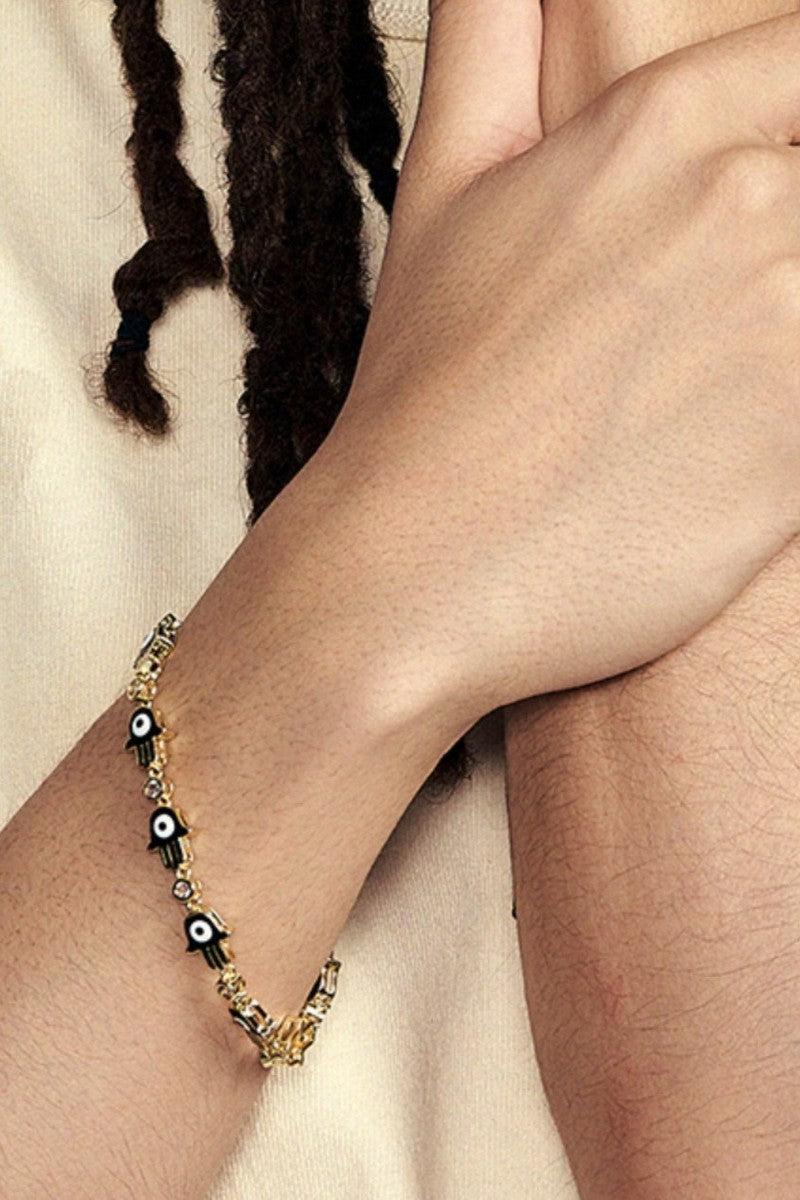 Colorful Hamsa Cross Bracelet