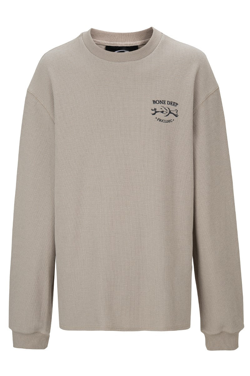 Skeleton Waffle Knit Sweatshirt