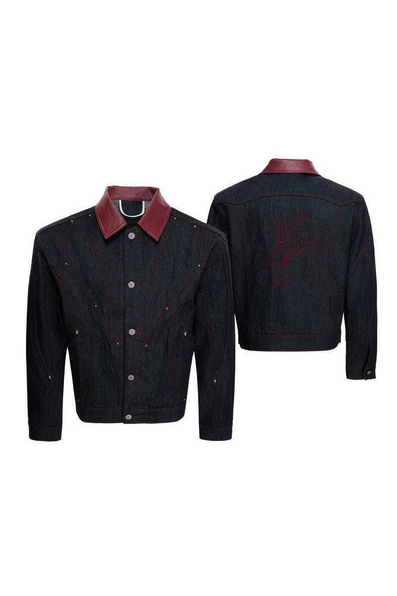 Raw Denim Embroidered Jacket