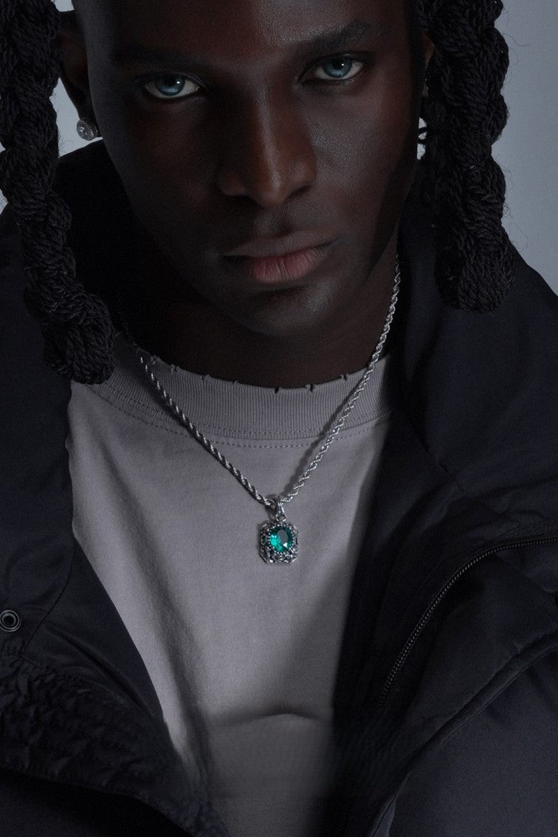 Vintage Emerald Pendant Necklace