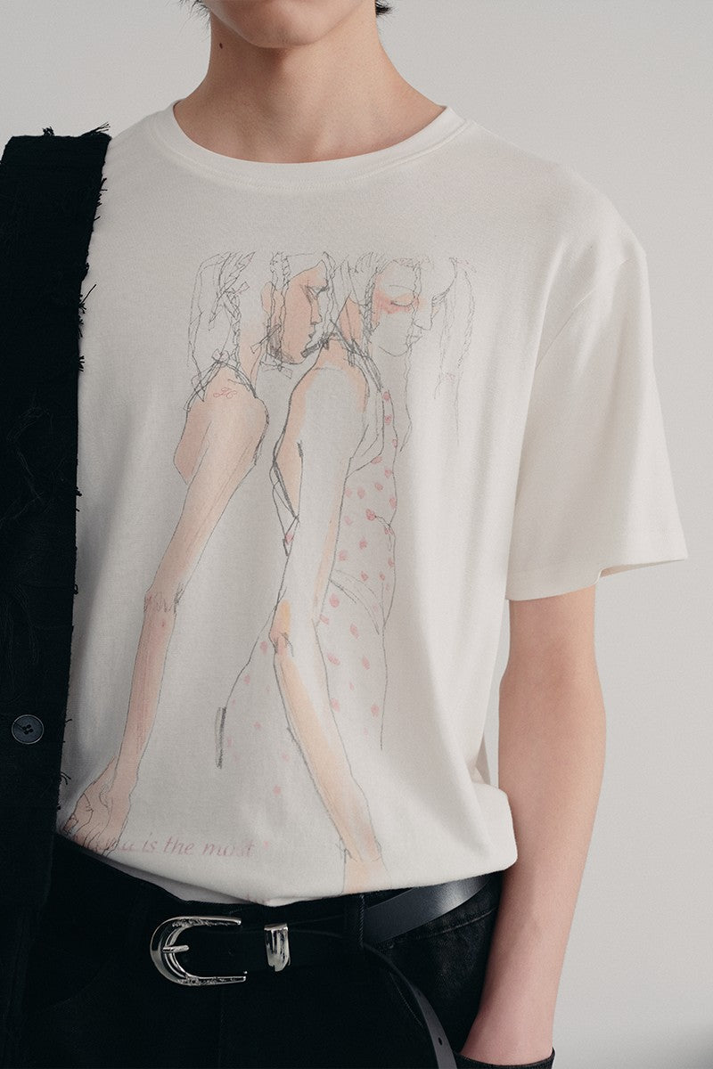 Floral Tencel Wool Tee