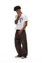 Washed Pleated Work Pants