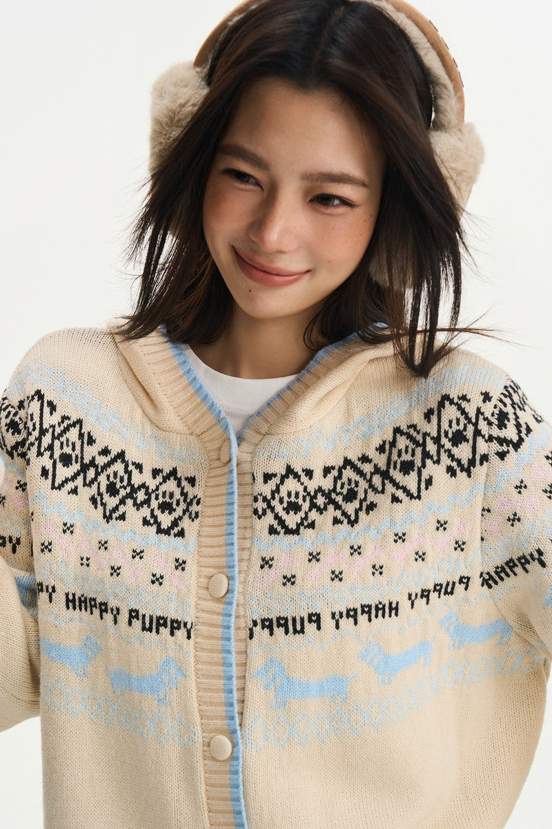 Fair Isle Knit Hoodie