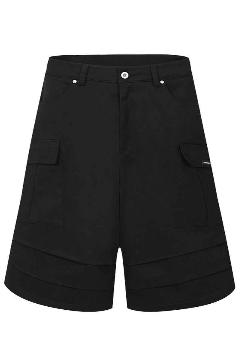 Pleated Pocket Utility Shorts