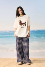 Suede Dog Towel Patch T-Shirt