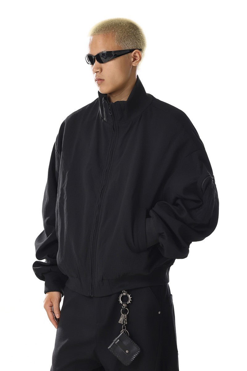 Black Short Mock Neck Jacket