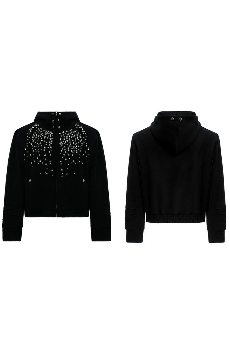 Rhinestone Zip-Up Hoodie – Copping Zone